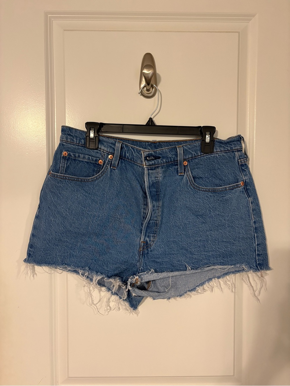 Classic High-Waist Denim Shorts in Blue